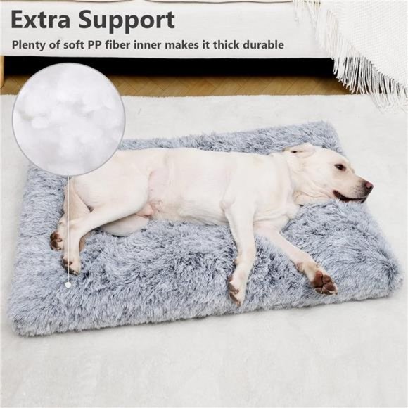 Dog Bed Crate Pad, Washable Beds for Large Medium Small Dogs Breeds,Deluxe Plush - Picture 3 of 7